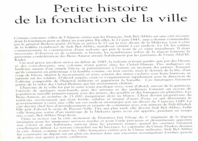 histoire ville sba